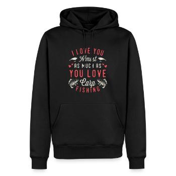 Carp Fishing I Love You Almost As Much Fishing Rod - Männer Premium Bio Hoodie - Schwarz - Vorne - Nico (187cm)