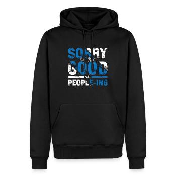 Introverti Désolé Je ne suis pas bon Introverti Timide - Sweat à capuche Premium bio Homme - noir - Devant - Nico (187cm)