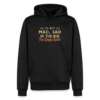 Introverti Je ne suis pas fou Triste ou fatigué Je suis introverti - Sweat à capuche Premium bio Homme - noir - Devant - Nico (187cm)