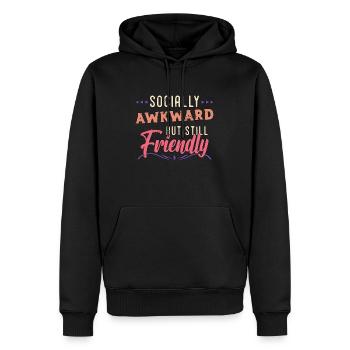Introverti socialement maladroit mais toujours introverti - Sweat à capuche Premium bio Homme - noir - Devant - Nico (187cm)
