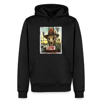 Deer Skull Ranger, ne jetez pas les ordures - Sweat à capuche Premium bio Homme - noir - Devant - Nico (187cm)