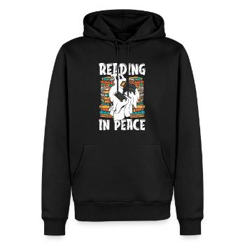 Reading In Peace Loves Reading Books Avid Reader - Men’s Premium Organic Hoodie - black - Front - Nico (187cm)