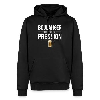 Boulanger qui gère la pression métier humour - Sweat à capuche Premium bio Homme - noir - Devant - Nico (187cm)