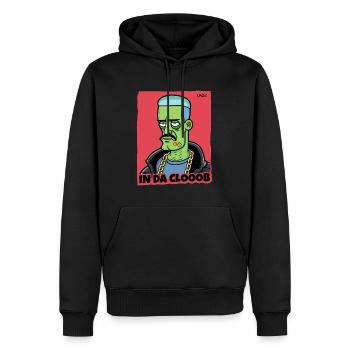 Witziger cooler Gang-Typ Cartoon im Club - Männer Premium Bio Hoodie - Schwarz - Vorne - Nico (187cm)