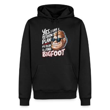 Plan de pension Bigfoot Tshirt drôle des pensions Bigfoot - Sweat à capuche Premium bio Homme - noir - Devant - Nico (187cm)
