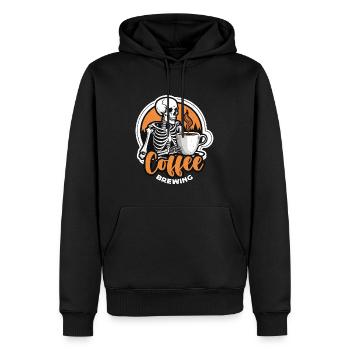 Barista Café Infuseur Latte Artiste Amateur de café - Sweat à capuche Premium bio Homme - noir - Devant - Nico (187cm)