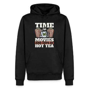Hot Tea Time For Movies And Cups Of Herbal Tea - Men’s Premium Organic Hoodie - black - Front - Nico (187cm)