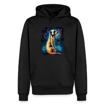 Le ciel est étoilé et un suricate - Sweat à capuche Premium bio Homme - noir - Devant - Nico (187cm)