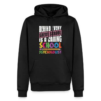 School Psych Behind Every Great School Counselor - Männer Premium Bio Hoodie - Schwarz - Vorne - Nico (187cm)