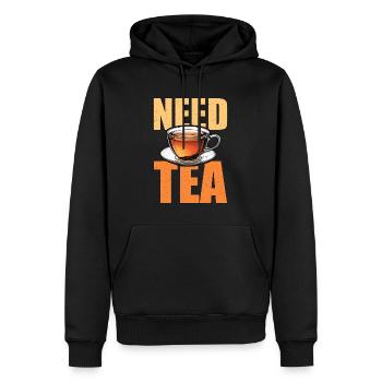 Thé chaud besoin de thé Aime les boissons chaudes Tasse à thé à la camomille - Sweat à capuche Premium bio Homme - noir - Devant - Nico (187cm)