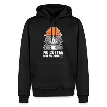 Pas de café pas de travail Conception de chat - Sweat à capuche Premium bio Homme - noir - Devant - Nico (187cm)