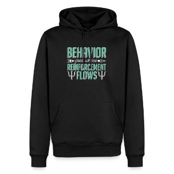 Le comportement psychologique à l’école va là où le psychothérapeute va - Sweat à capuche Premium bio Homme - noir - Devant - Nico (187cm)