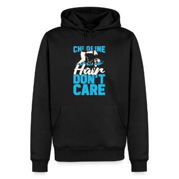 Swimmer Chlorine Hair Don’t Care Diving Triathlon - Sweat à capuche Premium bio Homme - noir - Devant - Nico (187cm)