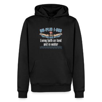 Swimmer Amphibious Living Both On Swimming Pool - Men’s Premium Organic Hoodie - black - Front - Nico (187cm)