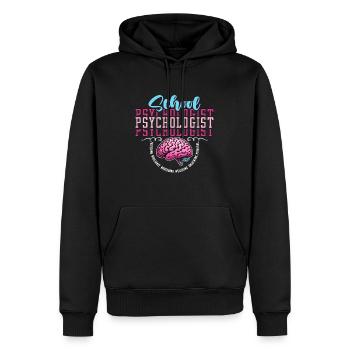 Psychologue scolaire Conseiller en résilience - Sweat à capuche Premium bio Homme - noir - Devant - Nico (187cm)