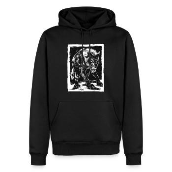 Böser Horror-Werwolf oder Wolf - Männer Premium Bio Hoodie - Schwarz - Vorne - Nico (187cm)