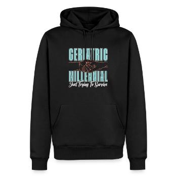 Un millénial gériatrique essaie juste de s’occuper d’un aidant - Sweat à capuche Premium bio Homme - noir - Devant - Nico (187cm)