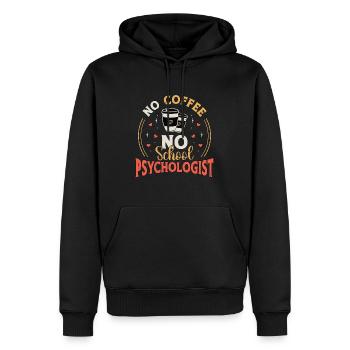 School Psych No Coffee No Psychology Coffee Lover - Men’s Premium Organic Hoodie - black - Front - Nico (187cm)