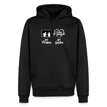 School Psych My Problem My Solution Pictogram Mom - Männer Premium Bio Hoodie - Schwarz - Vorne - Nico (187cm)