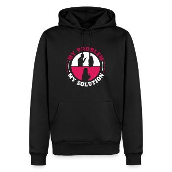 Hot Tea Lover My Problem My Solution Pictogram Mom - Männer Premium Bio Hoodie - Schwarz - Vorne - Nico (187cm)