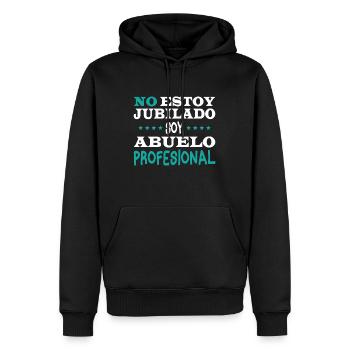Je ne suis pas à la retraite, je suis un grand-père professionnel - Sweat à capuche Premium bio Homme - noir - Devant - Nico (187cm)