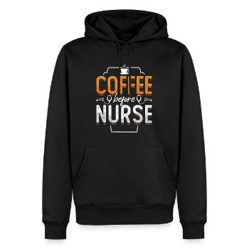 Café gériatrique avant soignant Amateur de café - Sweat à capuche Premium bio Homme - noir - Devant - Nico (187cm)