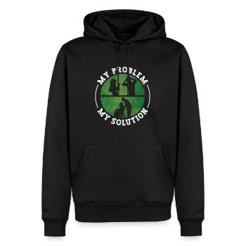 Infirmière gériatrique Mon problème Mon pictogramme Papa Maman - Sweat à capuche Premium bio Homme - noir - Devant - Nico (187cm)