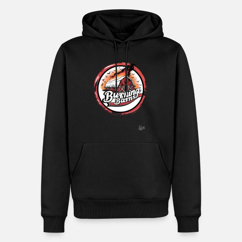Fermier : Granges en feu - Sweat à capuche Premium bio Homme - noir