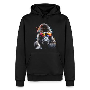 Lunettes de soleil Gorilla Monkey Colorful Animal Design Print - Sweat à capuche Premium bio Homme - noir - Devant - Nico (187cm)