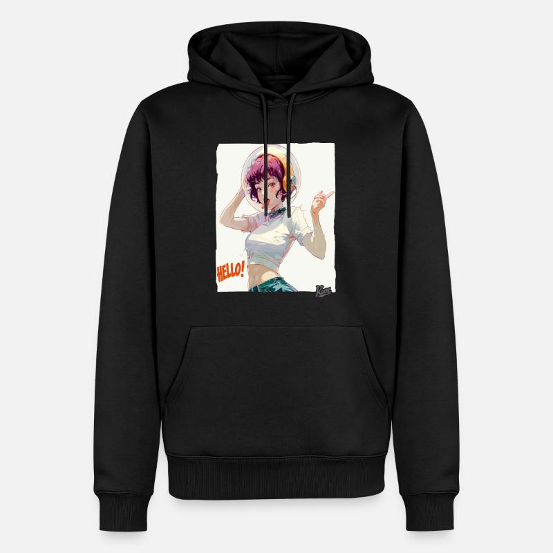 Drôle d’astronaute dit bonjour - Sweat à capuche Premium bio Homme - noir