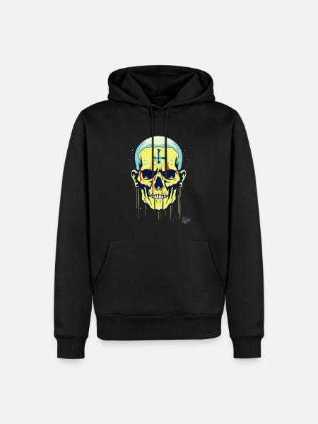 a cool cartoon skull - Men’s Premium Organic Hoodie - black