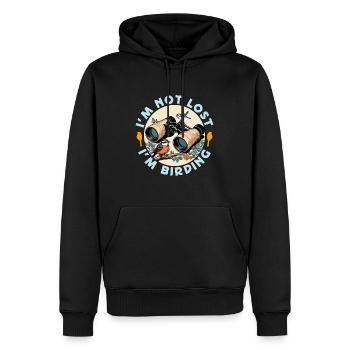Birdwatching I'm Not Lost I'm Birding Ornithology - Männer Premium Bio Hoodie - Schwarz - Vorne - Nico (187cm)