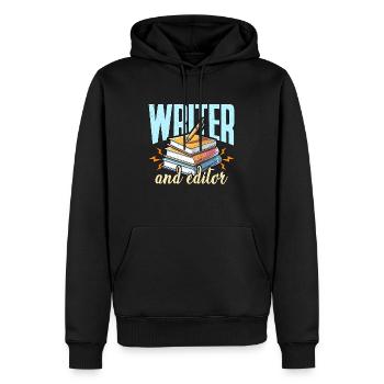 Writer And Editor Literature Bookworm Book Editor - Männer Premium Bio Hoodie - Schwarz - Vorne - Nico (187cm)