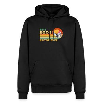 Best Book Editor Ever Retro Journalist Book Editor - Männer Premium Bio Hoodie - Schwarz - Vorne - Nico (187cm)