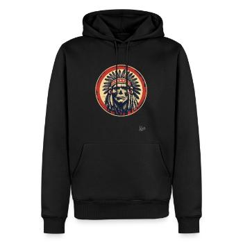 Die wahren Patrioten sind die Ureinwohner - Männer Premium Bio Hoodie - Schwarz - Vorne - Nico (187cm)