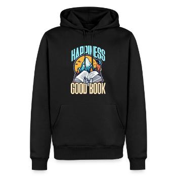 Literature Teacher Happiness Is A Good Book Reader - Männer Premium Bio Hoodie - Schwarz - Vorne - Nico (187cm)