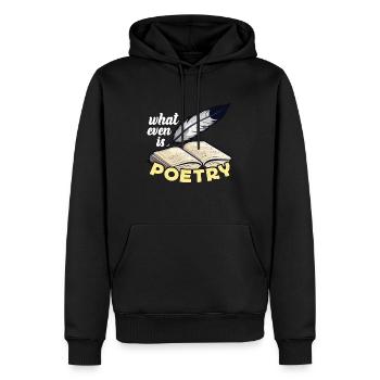 amateur de poésie Qu’est-ce que la poésie Professeur de livre - Sweat à capuche Premium bio Homme - noir - Devant - Nico (187cm)