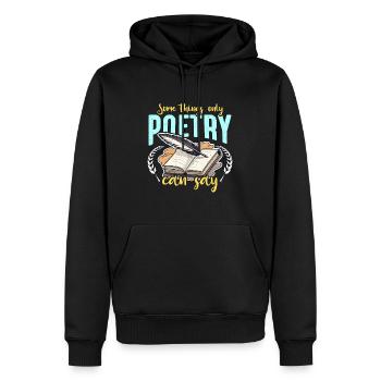 Amateur de poésie Certaines choses Seule la poésie peut rat de bibliothèque - Sweat à capuche Premium bio Homme - noir - Devant - Nico (187cm)