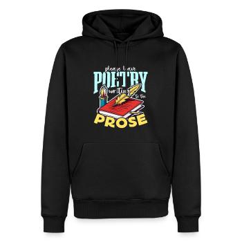 amateur de poésie s’il vous plaît quitter la poésie écriture rat de bibliothèque - Sweat à capuche Premium bio Homme - noir - Devant - Nico (187cm)
