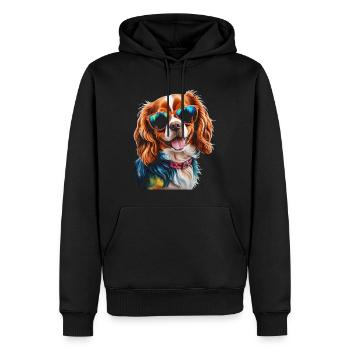 Lunettes de soleil Cavalier King Charles Spaniel Chien - Sweat à capuche Premium bio Homme - noir - Devant - Nico (187cm)