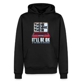 Book Editor There They're Their English Teacher - Männer Premium Bio Hoodie - Schwarz - Vorne - Nico (187cm)