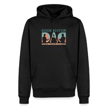 Book Editor Dad The Idol The Myth The Publisher - Männer Premium Bio Hoodie - Schwarz - Vorne - Nico (187cm)