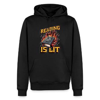 Professeur de littérature La lecture est littéraire Éducateur livresque - Sweat à capuche Premium bio Homme - noir - Devant - Nico (187cm)