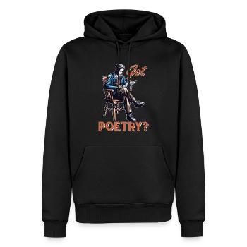 Amateur de poésie Got Poetry Literature Teacher Bookish - Sweat à capuche Premium bio Homme - noir - Devant - Nico (187cm)