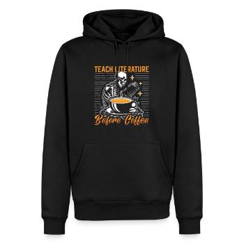 Enseigner la littérature avant l’amateur de café du rat de bibliothèque - Sweat à capuche Premium bio Homme - noir - Devant - Nico (187cm)