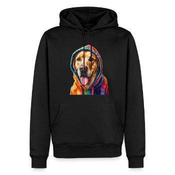 Labrador Retriever Sweat à capuche chien Funny Design Print - Sweat à capuche Premium bio Homme - noir - Devant - Nico (187cm)