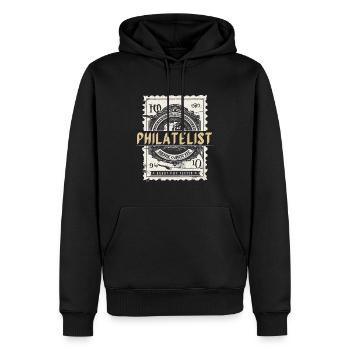 Stamp Collector Philatelist Loves Stamp Collecting - Männer Premium Bio Hoodie - Schwarz - Vorne - Nico (187cm)