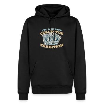 I'm A Stamp Collector To Preserve Stamp Collecting - Männer Premium Bio Hoodie - Schwarz - Vorne - Nico (187cm)