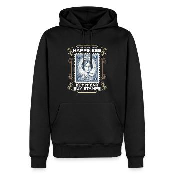 L’argent du collectionneur de timbres ne peut pas acheter de timbre-poste - Sweat à capuche Premium bio Homme - noir - Devant - Nico (187cm)