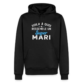 This Is What a Funny Wedding Super Husband Looks Like - Men’s Premium Organic Hoodie - black - Front - Nico (187cm)